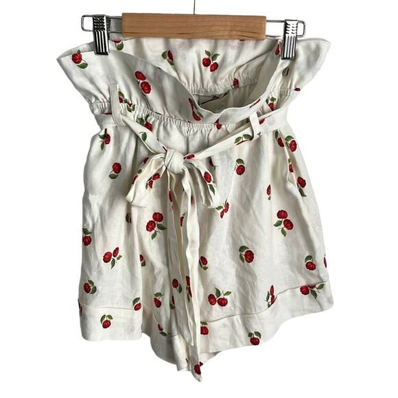 Anthropologie FARM RIO Mini Pitanga Cherry Paperbag Shorts XS NWT - Picture 1 of 11
